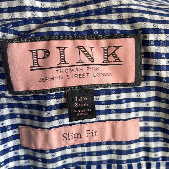 Thomas Pink of Jermyn street London size 14.5 slim fit seersucker shirt - Picture 8 of 8